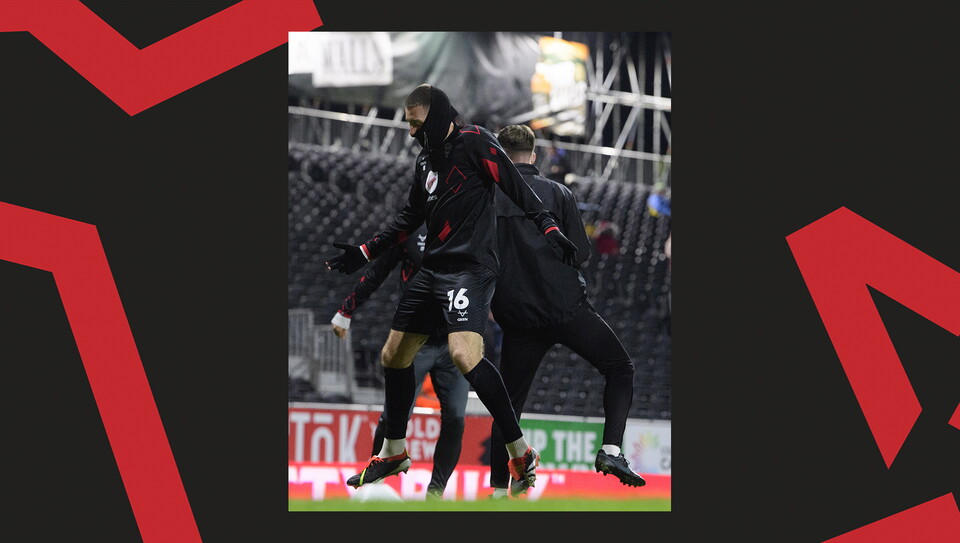 A match action image from City's away game at Wrexham