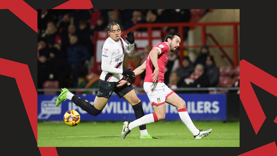 A match action image from City's away game at Wrexham