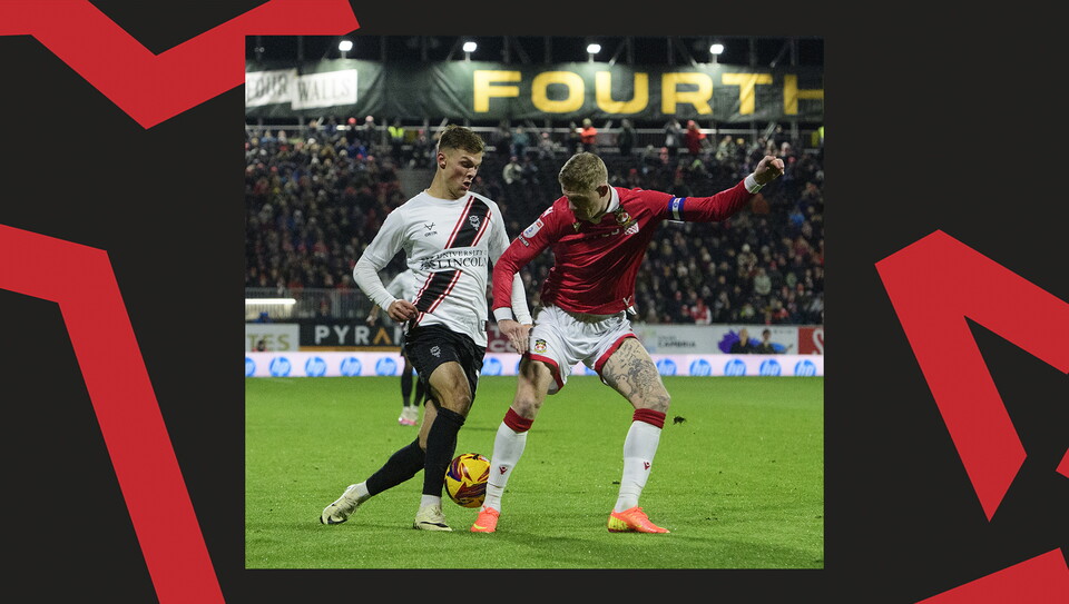 A match action image from City's away game at Wrexham