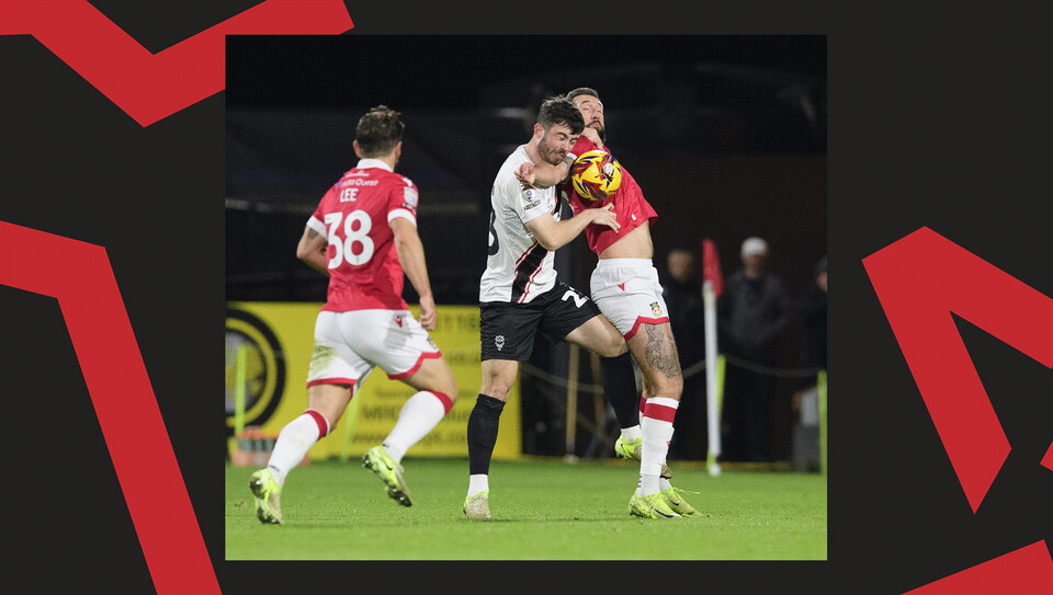 A match action image from City's away game at Wrexham