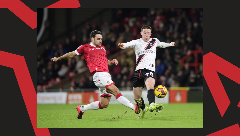 A match action image from City's away game at Wrexham
