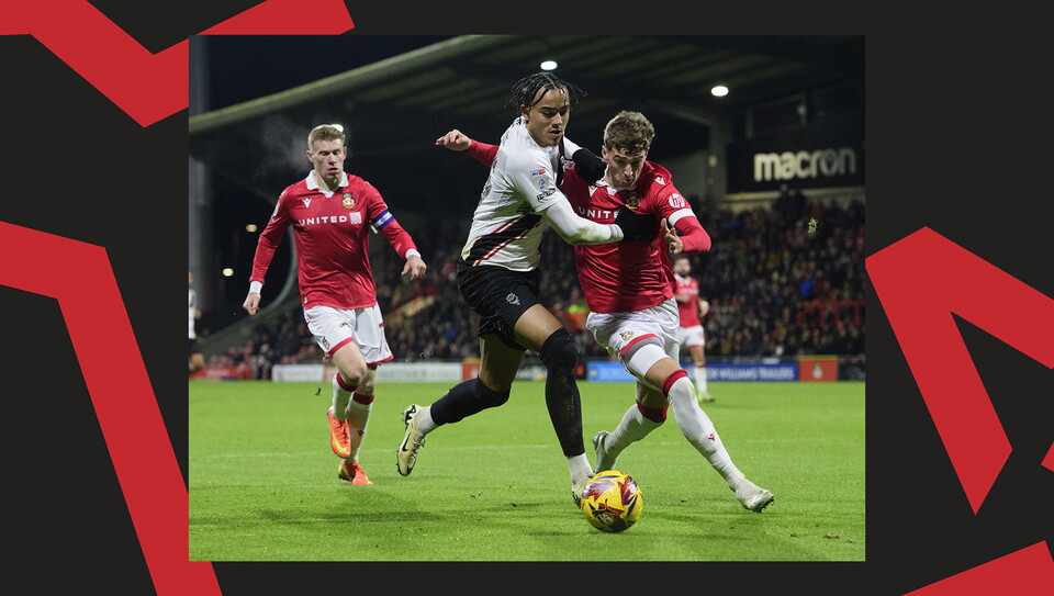 A match action image from City's away game at Wrexham