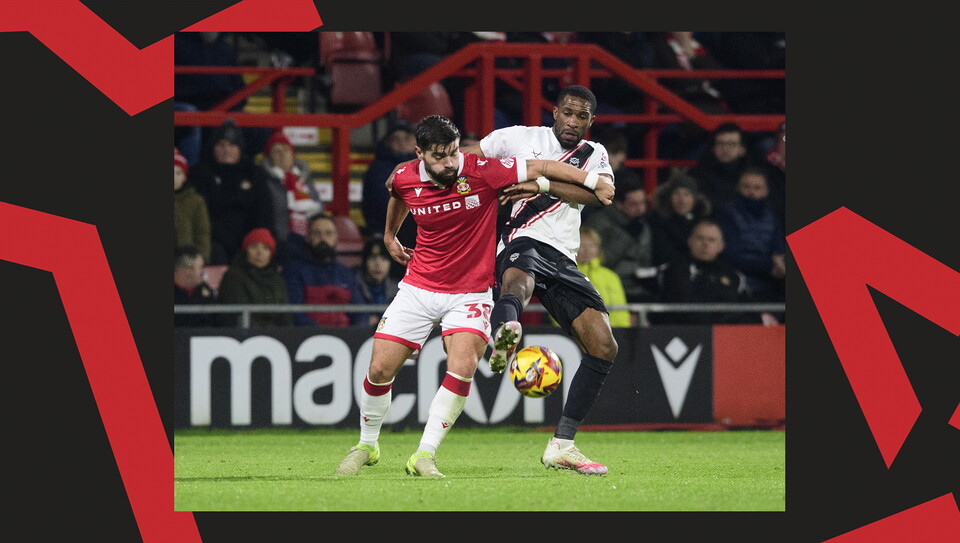 A match action image from City's away game at Wrexham