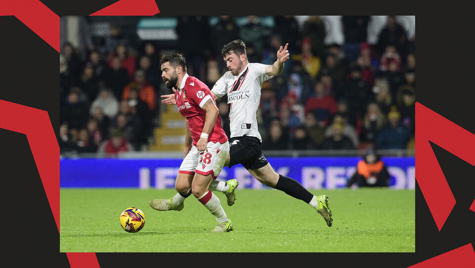 A match action image from City's away game at Wrexham