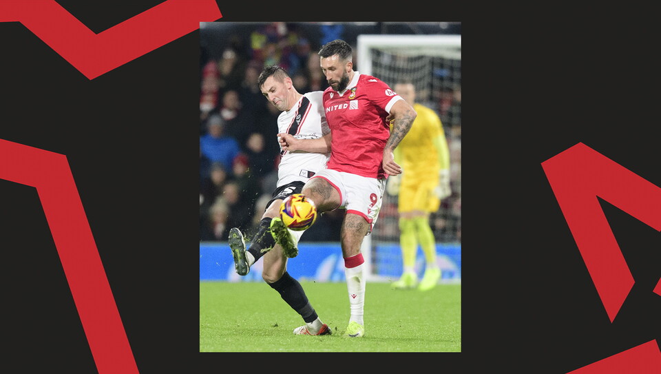 A match action image from City's away game at Wrexham