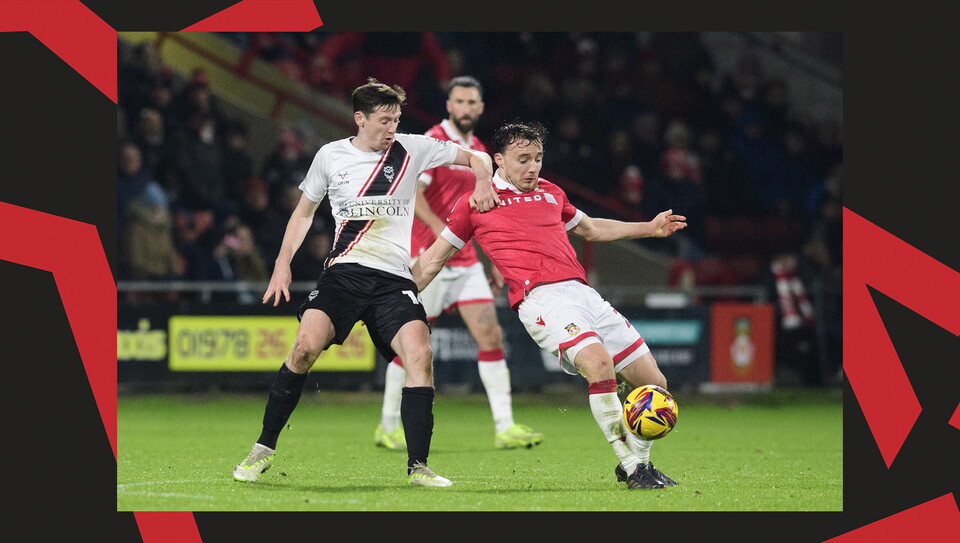 A match action image from City's away game at Wrexham