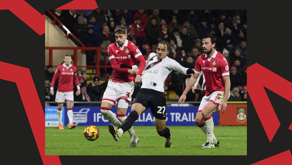 A match action image from City's away game at Wrexham