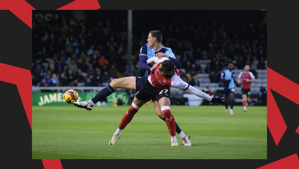 A match action image from City's home game against Wycombe
