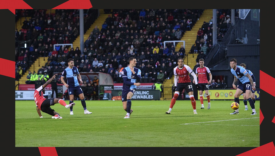 A match action image from City's home game against Wycombe