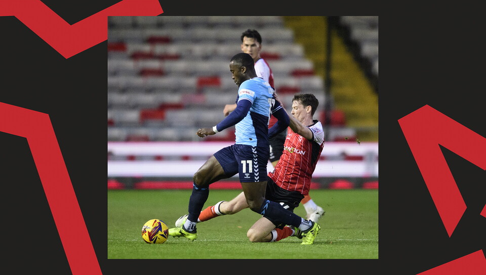 A match action image from City's home game against Wycombe