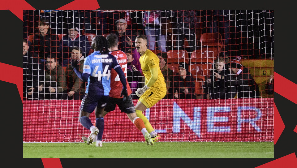 A match action image from City's home game against Wycombe
