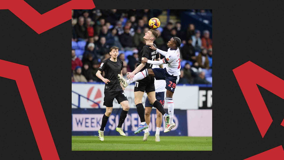 A match action photo from City's away game at Bolton Wanderers.
