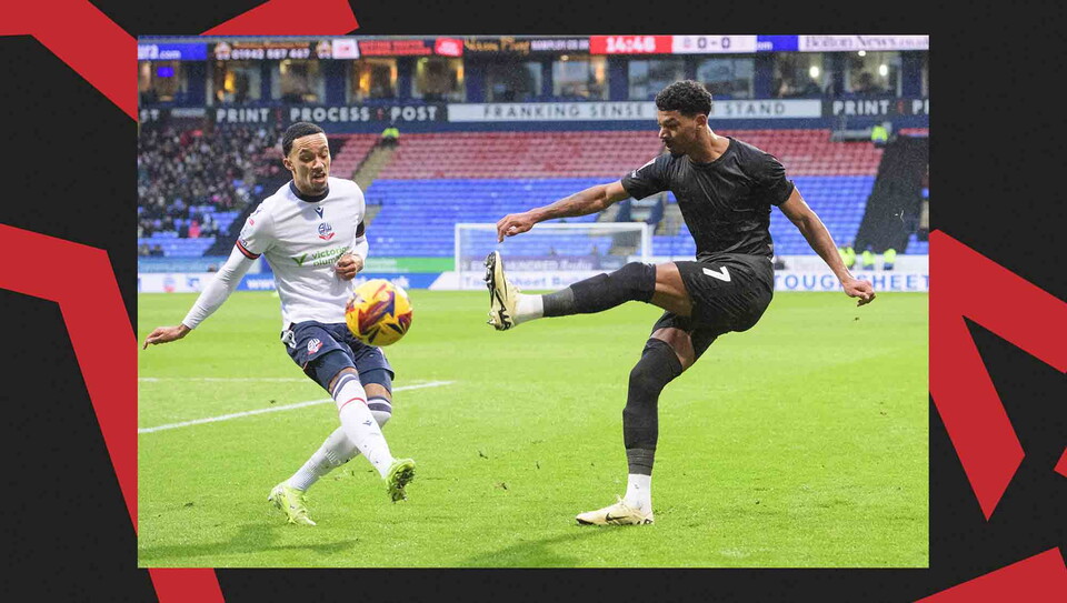 A match action photo from City's away game at Bolton Wanderers.