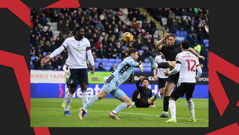 A match action photo from City's away game at Bolton Wanderers.