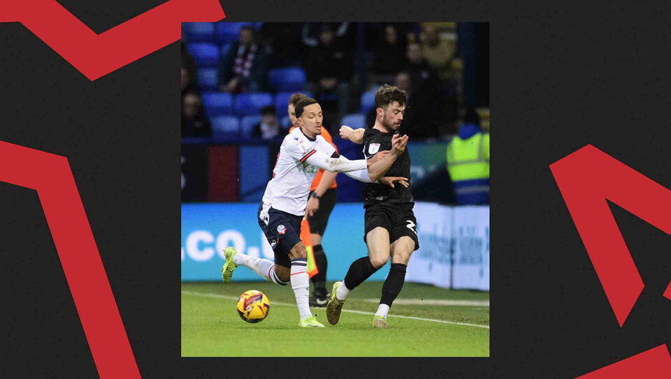 A match action photo from City's away game at Bolton Wanderers.