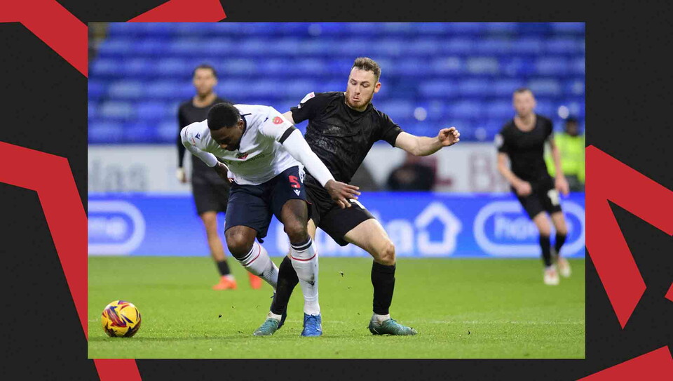 A match action photo from City's away game at Bolton Wanderers.