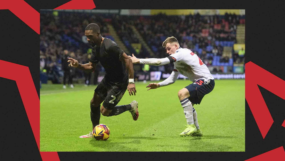 A match action photo from City's away game at Bolton Wanderers.
