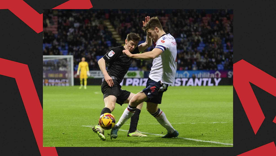 A match action photo from City's away game at Bolton Wanderers.