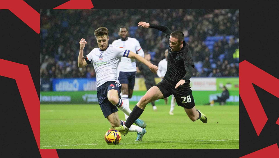 A match action photo from City's away game at Bolton Wanderers.
