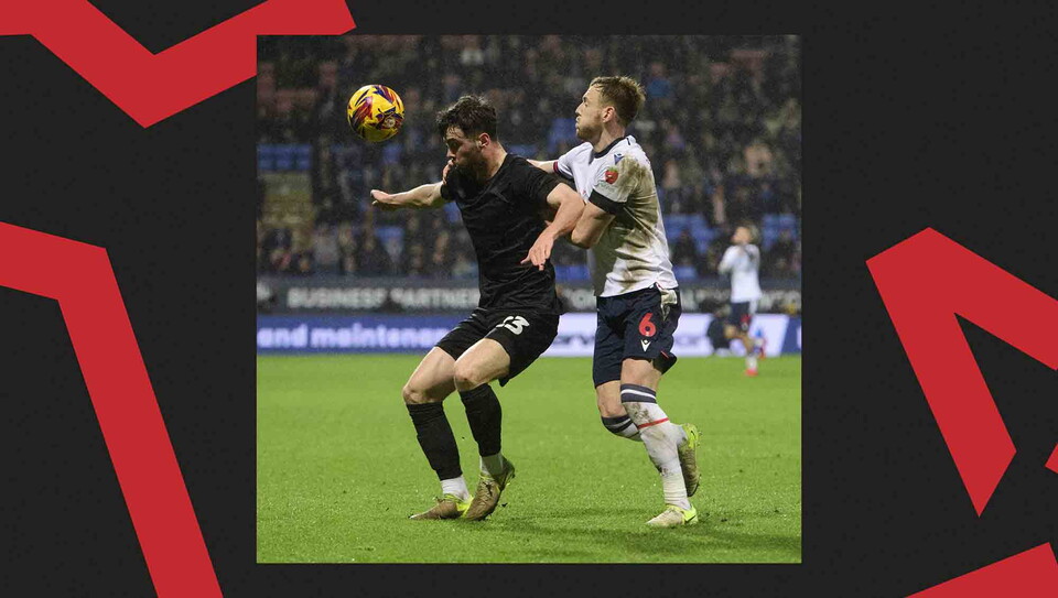 A match action photo from City's away game at Bolton Wanderers.