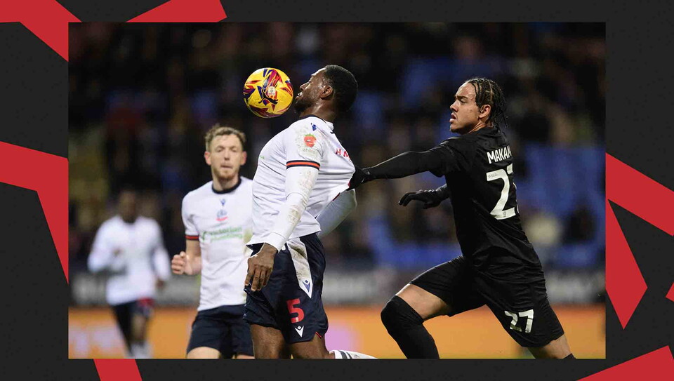 A match action photo from City's away game at Bolton Wanderers.