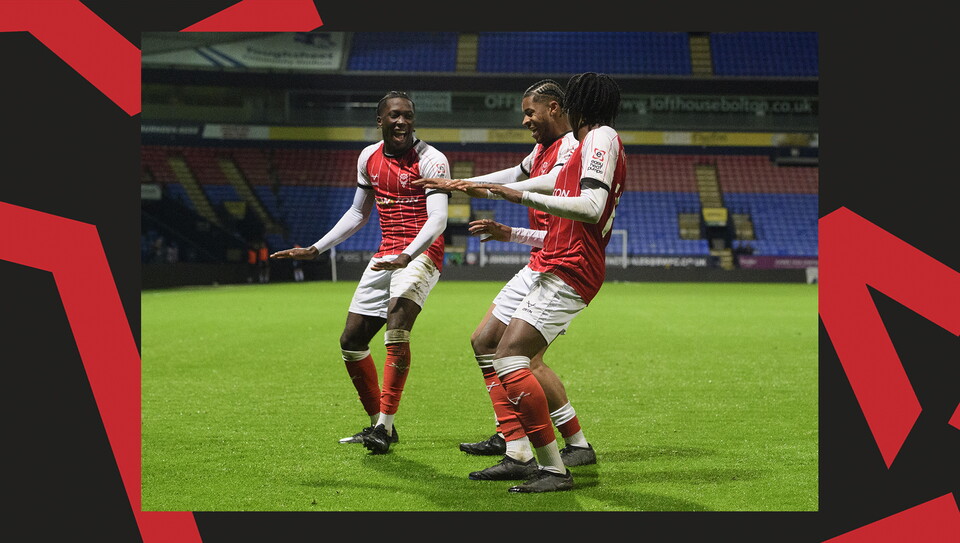 A match action image from Lincoln City U18s 3-2 away win at Wrexham in the FA Youth Cup.