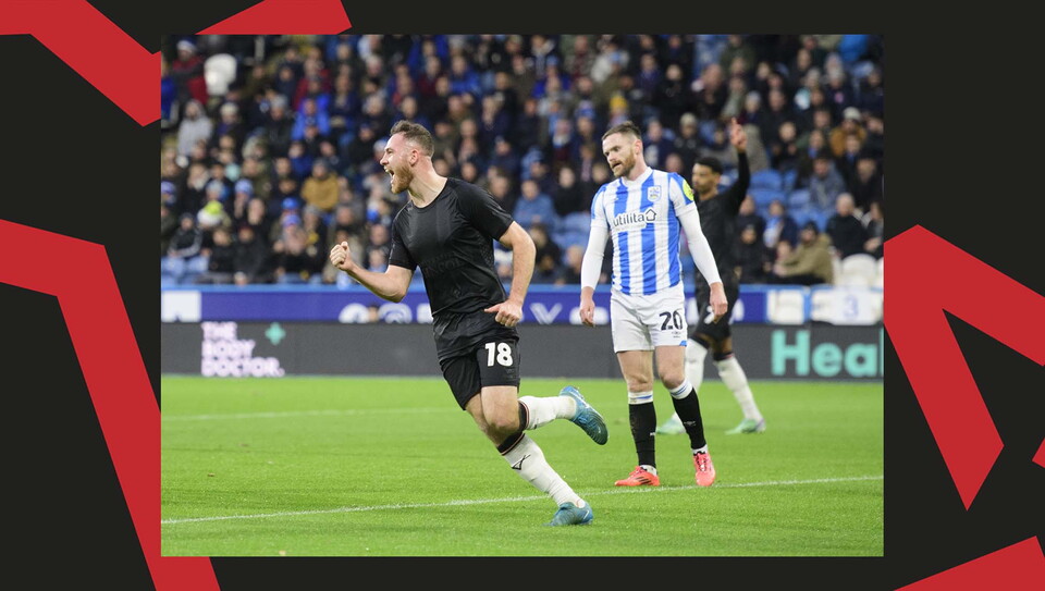 Match action from Huddersfield v Lincoln City