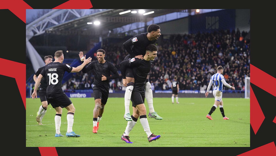 Match action from Huddersfield v Lincoln City