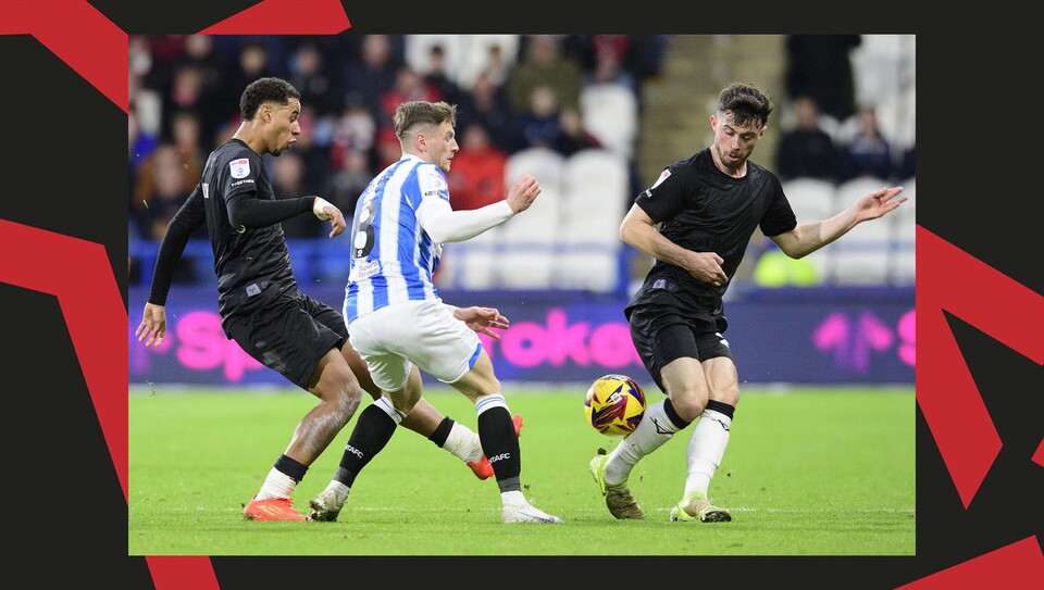 Match action from Huddersfield v Lincoln City