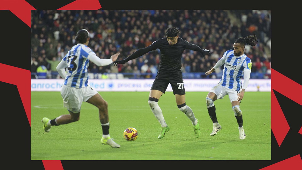 Match action from Huddersfield v Lincoln City