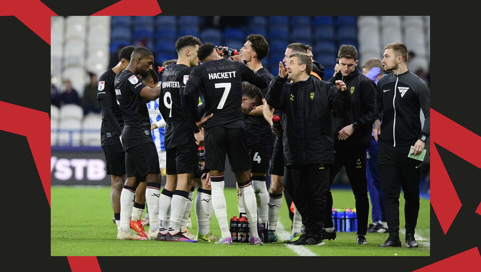 Match action from Huddersfield v Lincoln City
