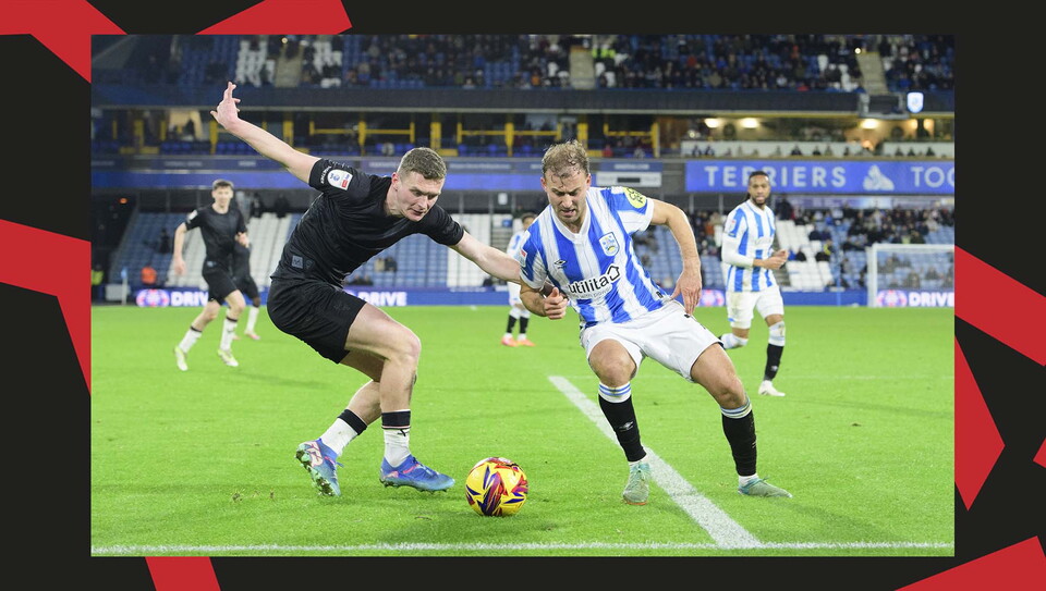 Match action from Huddersfield v Lincoln City