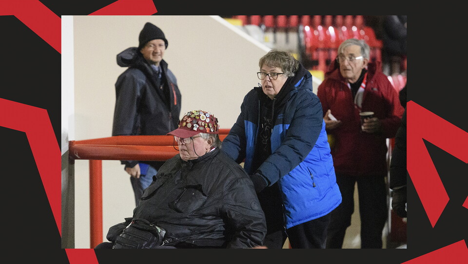 A fan photo from the Imps' away Vertu Trophy game at Morecambe.