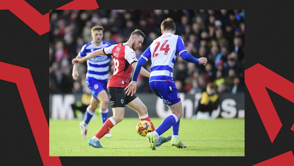 Match action from Lincoln CIty's 2-0 win over Reading.