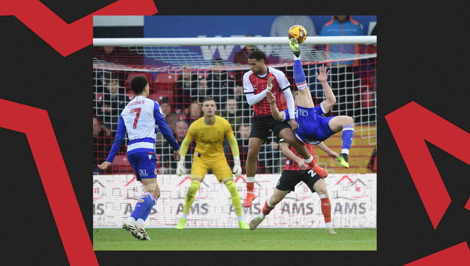 Match action from Lincoln CIty's 2-0 win over Reading.