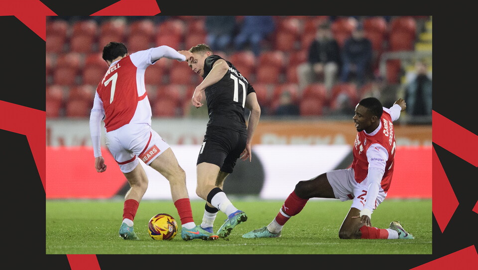 Action from Rotherham United v Lincoln City