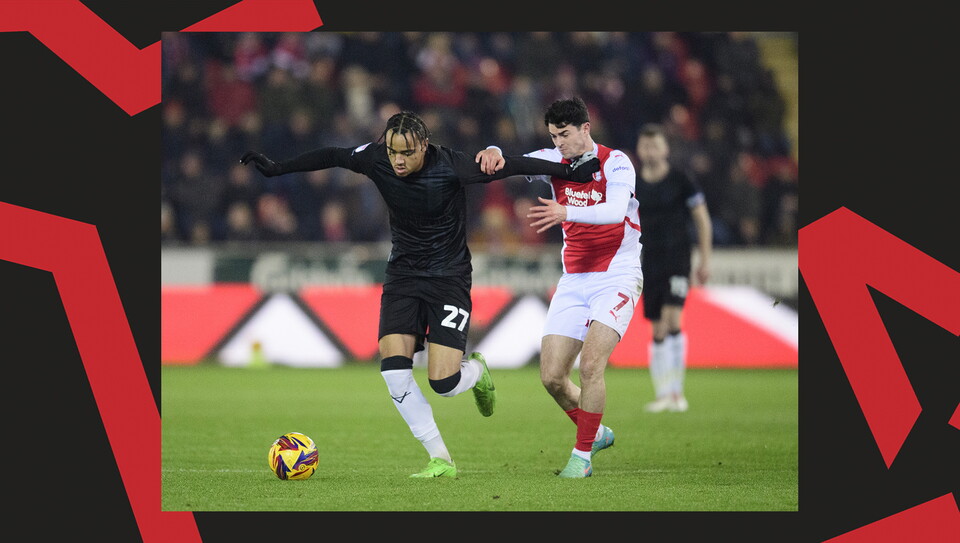 Action from Rotherham United v Lincoln City