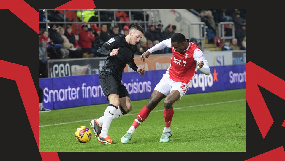 Action from Rotherham United v Lincoln City