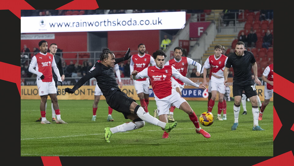 Action from Rotherham United v Lincoln City