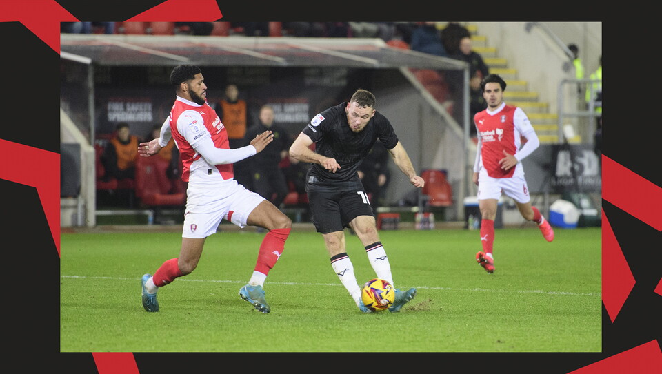 Action from Rotherham United v Lincoln City