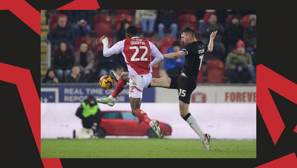 Action from Rotherham United v Lincoln City
