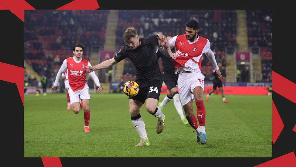 Action from Rotherham United v Lincoln City