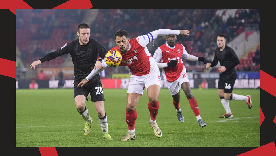 Action from Rotherham United v Lincoln City