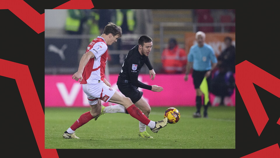 Action from Rotherham United v Lincoln City
