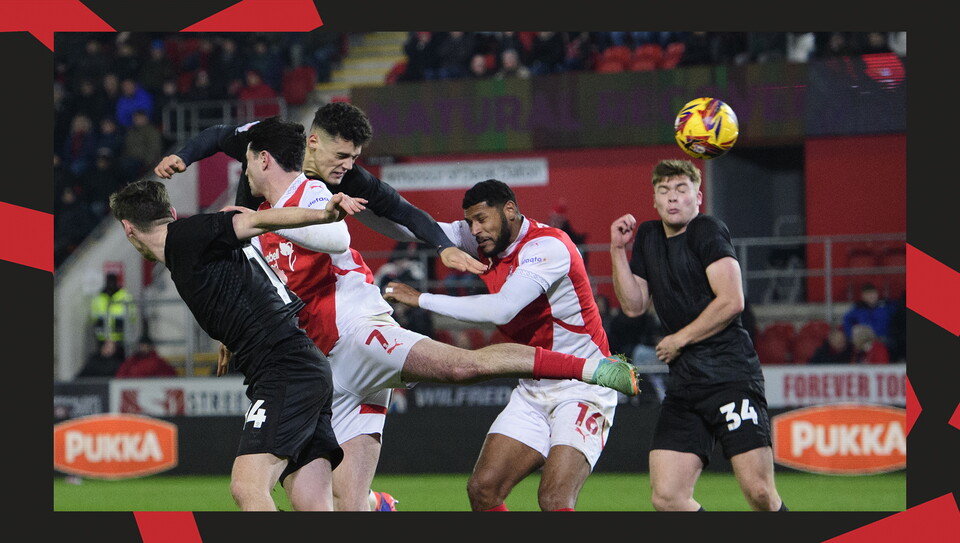 Action from Rotherham United v Lincoln City