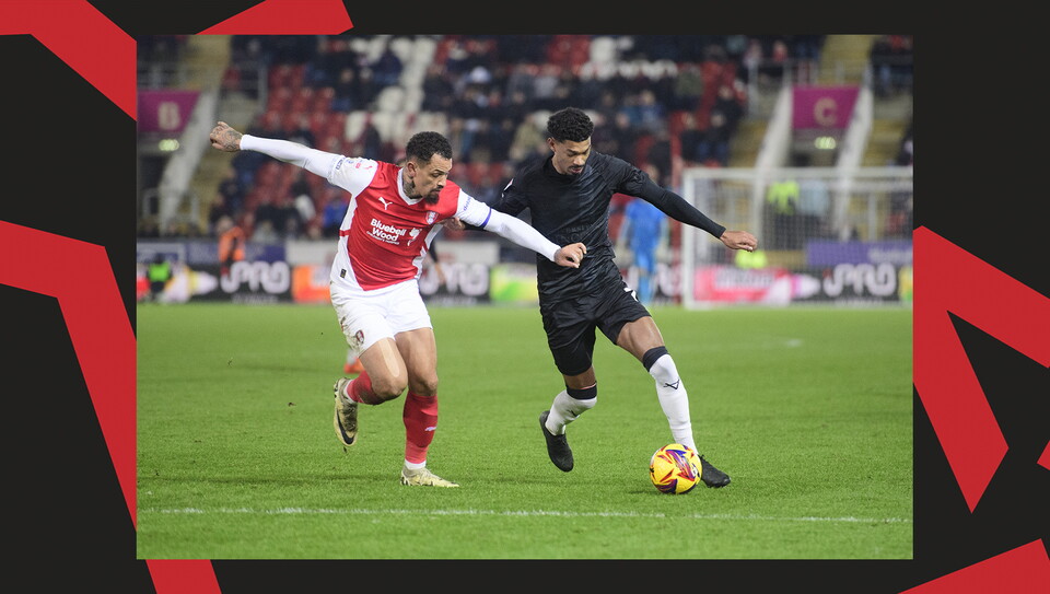 Action from Rotherham United v Lincoln City