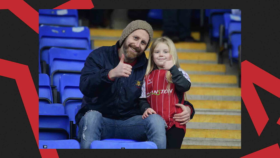 Lincoln City supporters back their team at Shrewsbury Town.