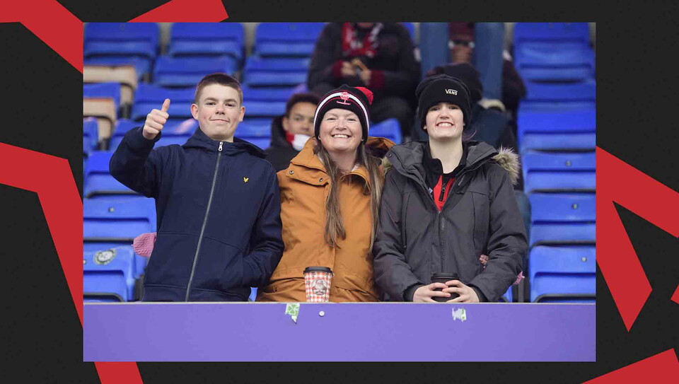 Lincoln City supporters back their team at Shrewsbury Town.