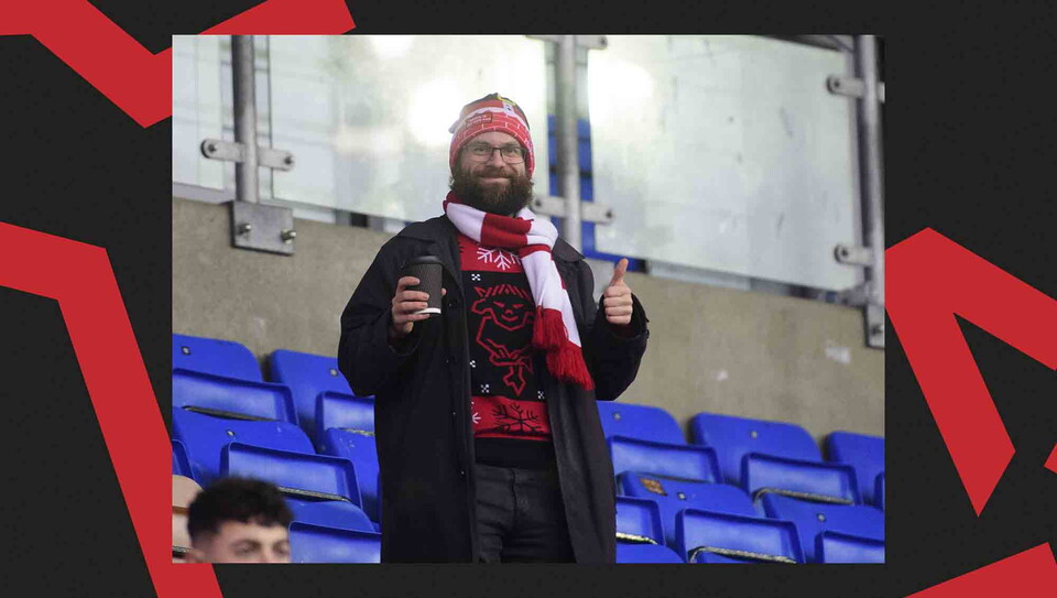 Lincoln City supporters back their team at Shrewsbury Town.