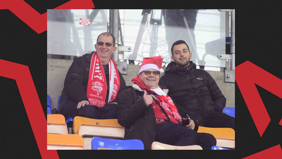 Lincoln City supporters back their team at Shrewsbury Town.